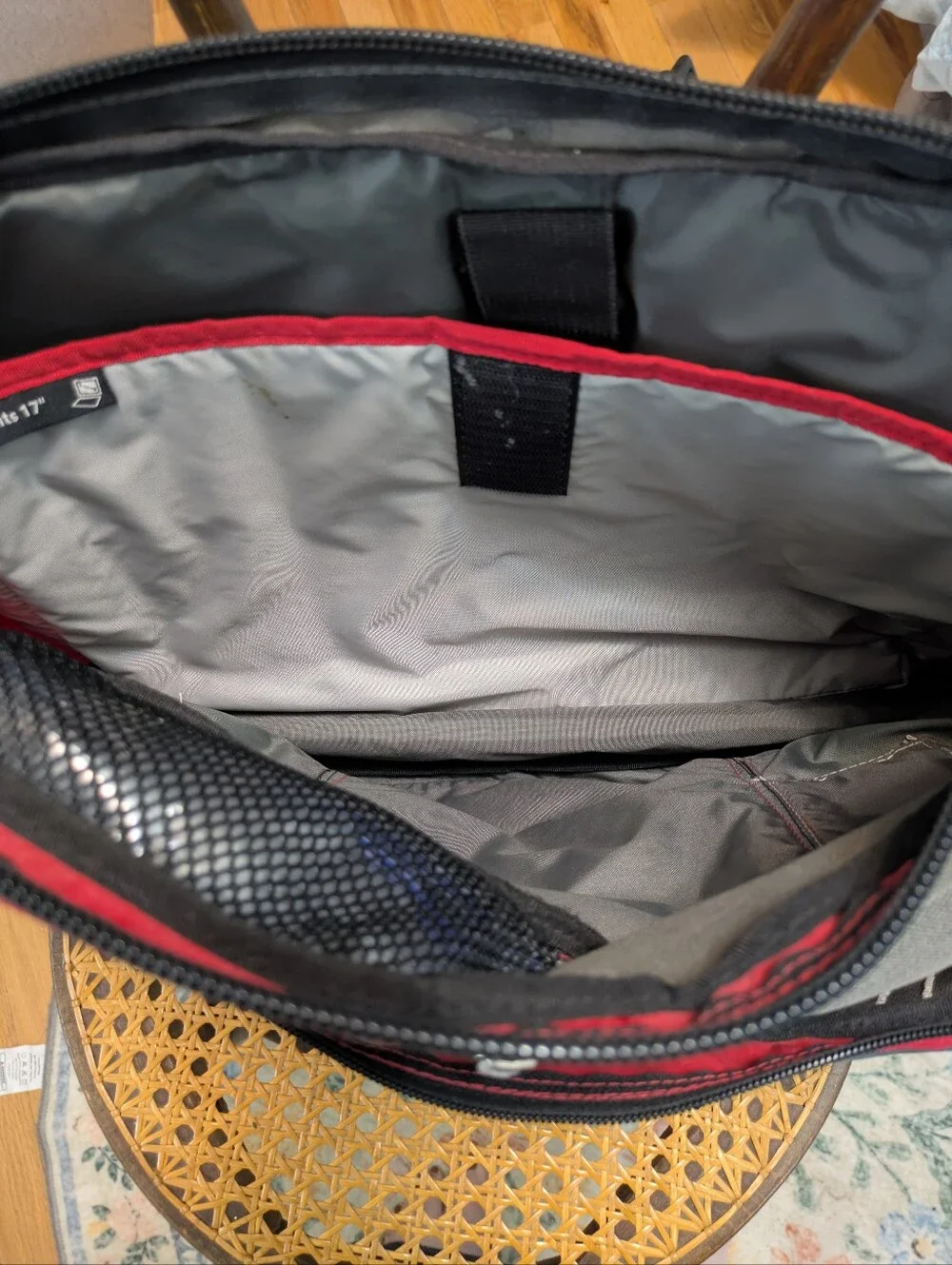 Vintage Jansport Red and Gray Messenger Bag with Multiple Zippers